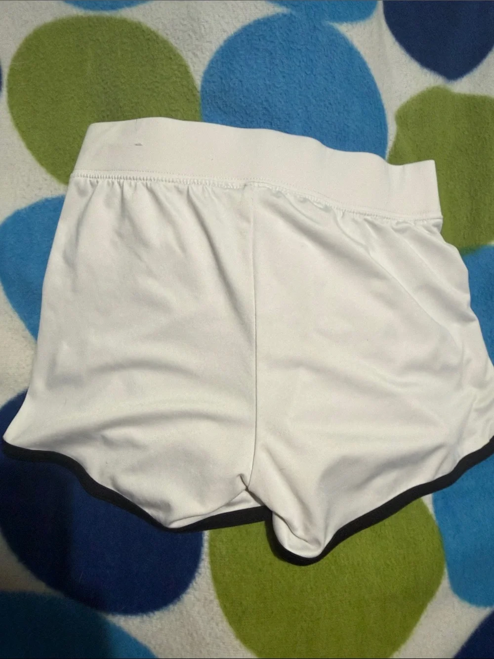 Justice White Athletic Shorts with Black Trim